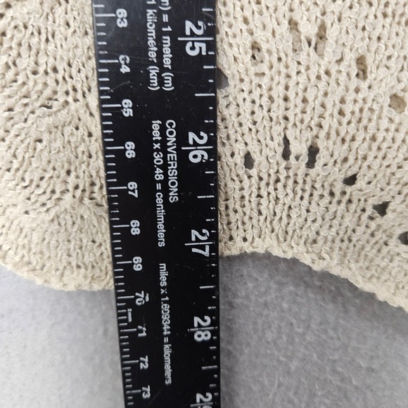 POL Chevron Knit Open Front Cardigan Sweater Beige Peach Blue Size L - Picture 3 of 6